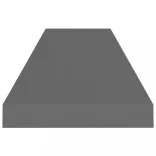 2 db magasfényű szürke MDF lebegő fali polc 90 x 23,5 x 3,8 cm