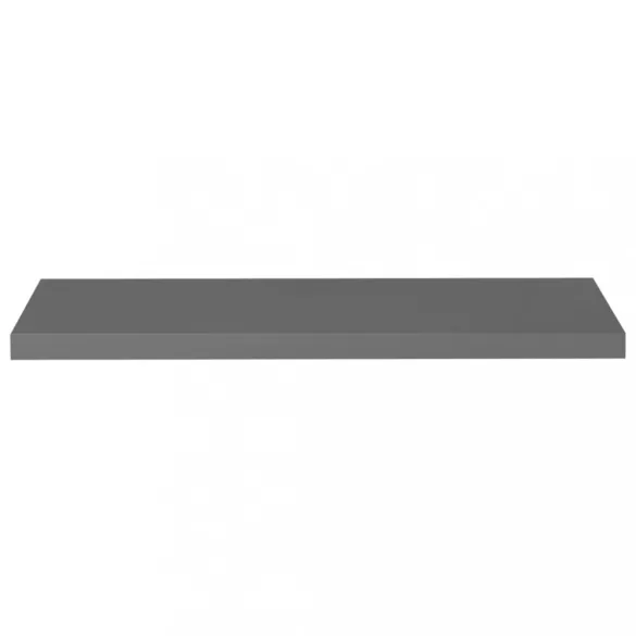 4 db magasfényű szürke MDF lebegő fali polc 90 x 23,5 x 3,8 cm