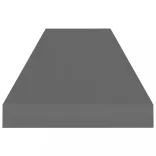 4 db magasfényű szürke MDF lebegő fali polc 90 x 23,5 x 3,8 cm