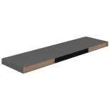 4 db magasfényű szürke MDF lebegő fali polc 90 x 23,5 x 3,8 cm