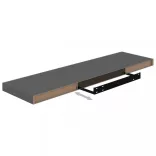 4 db magasfényű szürke MDF lebegő fali polc 90 x 23,5 x 3,8 cm