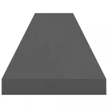 magasfényű szürke MDF lebegő fali polc 120 x 23,5 x 3,8 cm