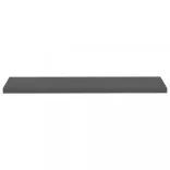 2 db magasfényű szürke MDF lebegő fali polc 120 x 23,5 x 3,8 cm