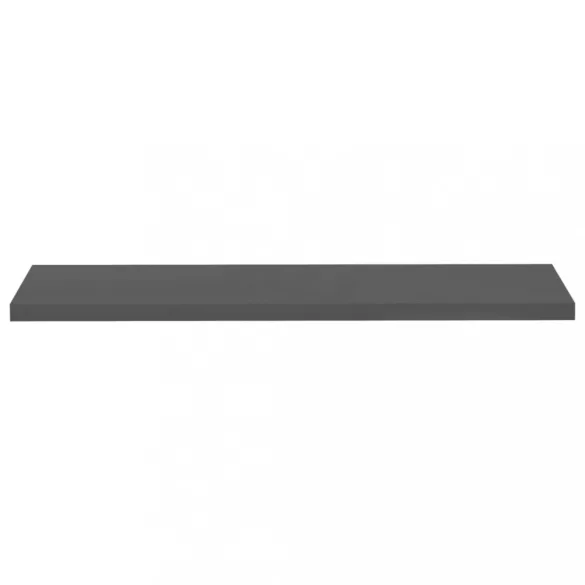 2 db magasfényű szürke MDF lebegő fali polc 120 x 23,5 x 3,8 cm