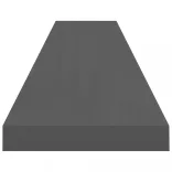 4 db magasfényű szürke MDF lebegő fali polc 120 x 23,5 x 3,8 cm
