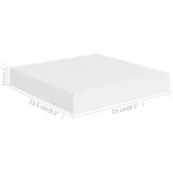 4 db fehér MDF lebegő fali polc 23 x 23,5 x 3,8 cm