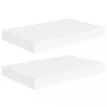 2 db fehér MDF lebegő fali polc 40 x 23 x 3,8 cm