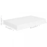 2 db fehér MDF lebegő fali polc 40 x 23 x 3,8 cm
