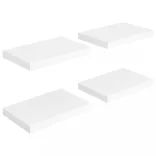 4 db fehér MDF lebegő fali polc 40 x 23 x 3,8 cm