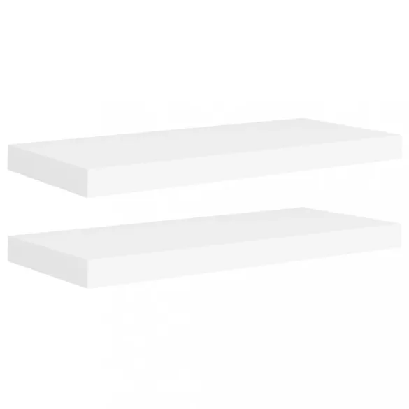 2 db fehér MDF fali polc 60 x 23,5 x 3,8 cm
