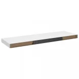 2 db fehér MDF lebegő fali polc 80 x 23,5 x 3,8 cm