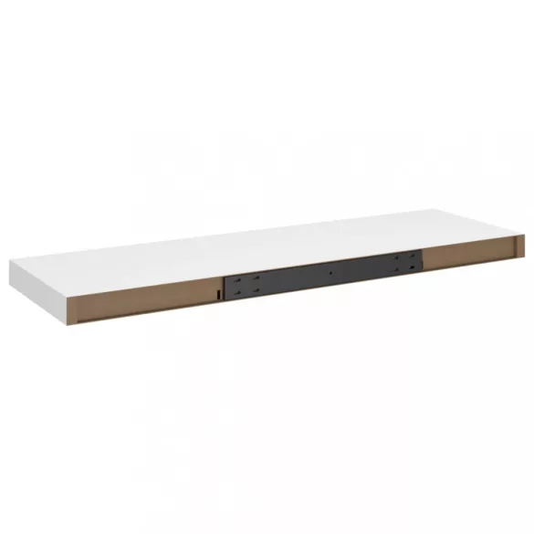 2 db fehér MDF lebegő fali polc 80 x 23,5 x 3,8 cm