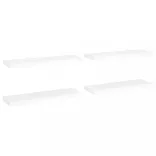 4 db fehér MDF lebegő fali polc 80 x 23,5 x 3,8 cm