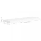 4 db fehér MDF lebegő fali polc 80 x 23,5 x 3,8 cm