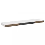 2 db fehér MDF lebegő fali polc 90 x 23,5 x 3,8 cm