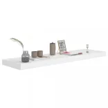 4 db fehér MDF lebegő fali polc 90 x 23,5 x 3,8 cm