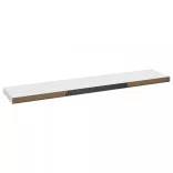 2 db fehér MDF lebegő fali polc 120 x 23,5 x 3,8 cm