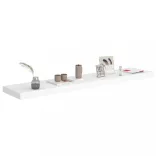 4 db fehér MDF lebegő fali polc 120 x 23,5 x 3,8 cm