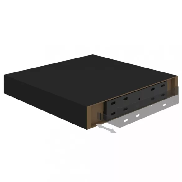 2 db fekete MDF lebegő fali polc 23 x 23,5 x 3,8 cm