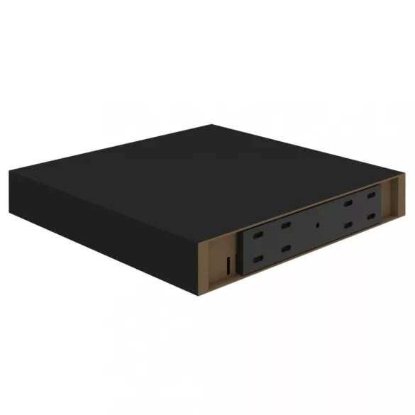 2 db fekete MDF lebegő fali polc 23 x 23,5 x 3,8 cm