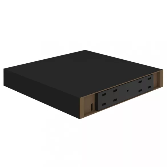 4 db fekete MDF fali polc 23 x 23,5 x 3,8 cm