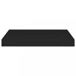2 db fekete MDF lebegő fali polc 40 x 23 x 3,8 cm