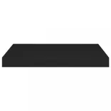 2 db fekete MDF lebegő fali polc 50 x 23 x 3,8 cm