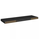 fekete MDF lebegő fali polc 80 x 23,5 x 3,8 cm