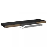 fekete MDF lebegő fali polc 90 x 23,5 x 3,8 cm