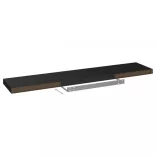 4 db fekete MDF lebegő fali polc 120 x 23,5 x 3,8 cm