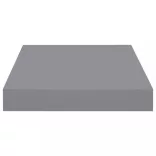 2 db szürke MDF lebegő fali polc 23 x 23,5 x 3,8 cm