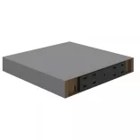 2 db szürke MDF lebegő fali polc 23 x 23,5 x 3,8 cm