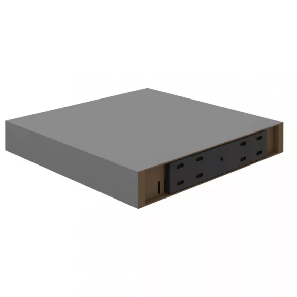 2 db szürke MDF lebegő fali polc 23 x 23,5 x 3,8 cm