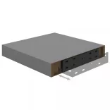 2 db szürke MDF lebegő fali polc 23 x 23,5 x 3,8 cm