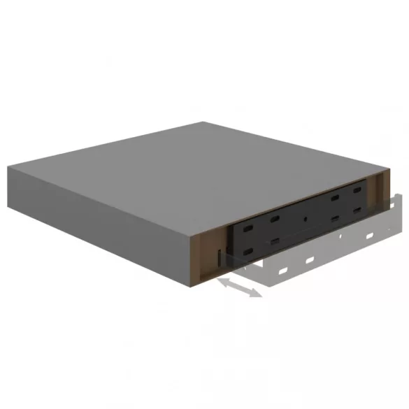 2 db szürke MDF lebegő fali polc 23 x 23,5 x 3,8 cm