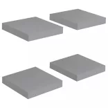 4 db szürke MDF lebegő fali polc 23 x 23,5 x 3,8 cm