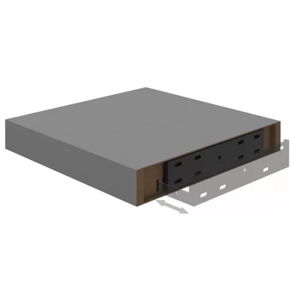 4 db szürke MDF lebegő fali polc 23 x 23,5 x 3,8 cm