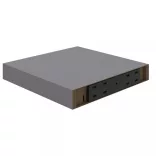 4 db szürke MDF lebegő fali polc 23 x 23,5 x 3,8 cm