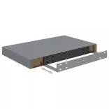 2 db szürke MDF lebegő fali polc 40 x 23 x 3,8 cm