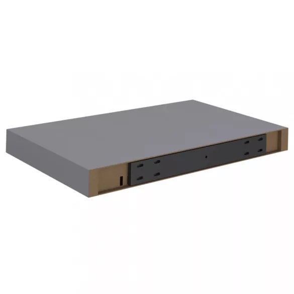 2 db szürke MDF lebegő fali polc 40 x 23 x 3,8 cm