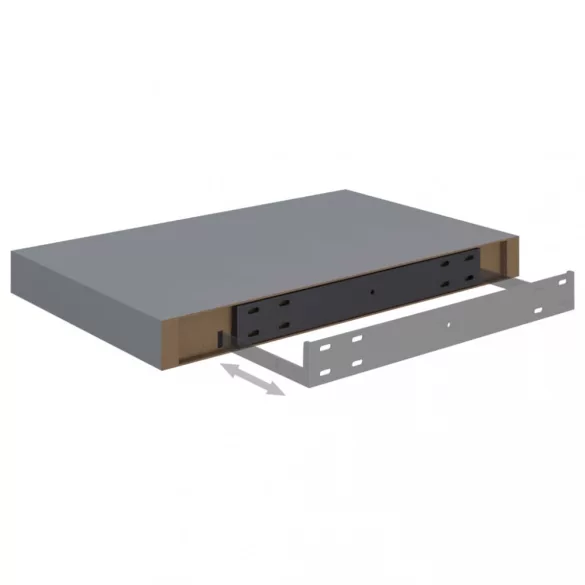4 db szürke MDF lebegő fali polc 40 x 23 x 3,8 cm
