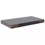 2 db szürke MDF fali polc 50 x 23 x 3,8 cm