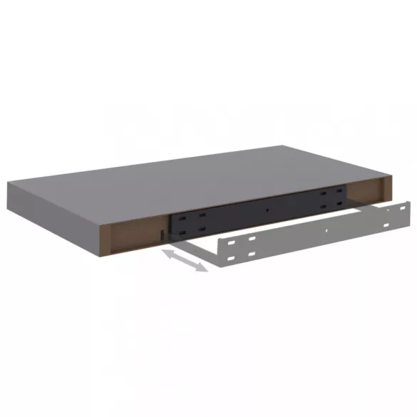 4 db szürke MDF lebegő fali polc 50 x 23 x 3,8 cm