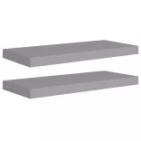 2 db szürke MDF fali polc 60 x 23,5 x 3,8 cm