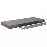 2 db szürke MDF fali polc 60 x 23,5 x 3,8 cm
