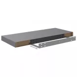 4 db szürke MDF lebegő fali polc 60 x 23,5 x 3,8 cm