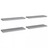 4 db szürke MDF lebegő fali polc 80 x 23,5 x 3,8 cm
