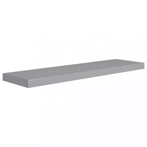 2 db szürke MDF lebegő fali polc 90 x 23,5 x 3,8 cm