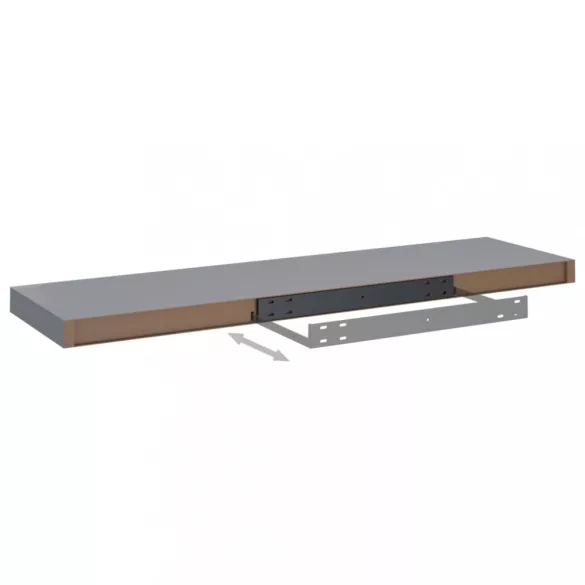 4 db szürke MDF lebegő fali polc 90 x 23,5 x 3,8 cm