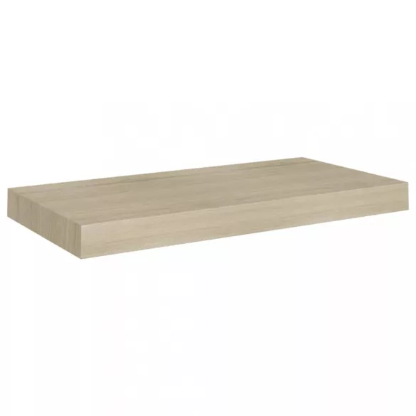 2 db tölgyszínű MDF lebegő fali polc 50 x 23 x 3,8 cm